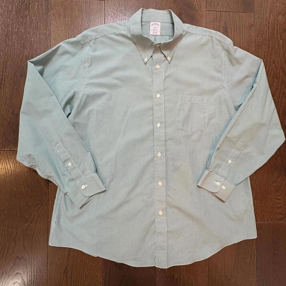 Vintage Brooks Brothers Regent Fit Striped Dress Shirt XXL
